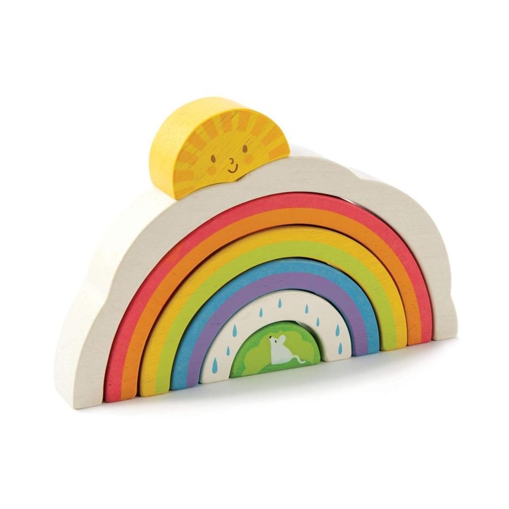 Montessori Tender Leaf Rainbow Tunnel Stacking Toys