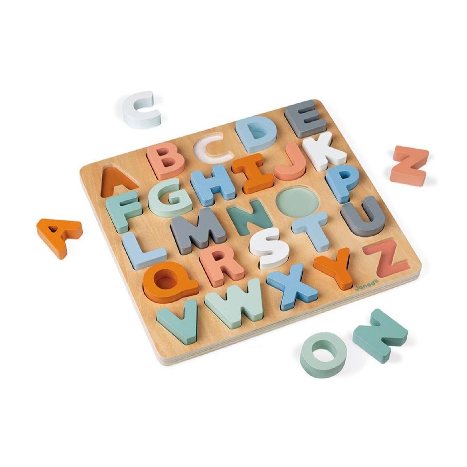 Montessori Janod Alphabet Puzzle With Chalkboard