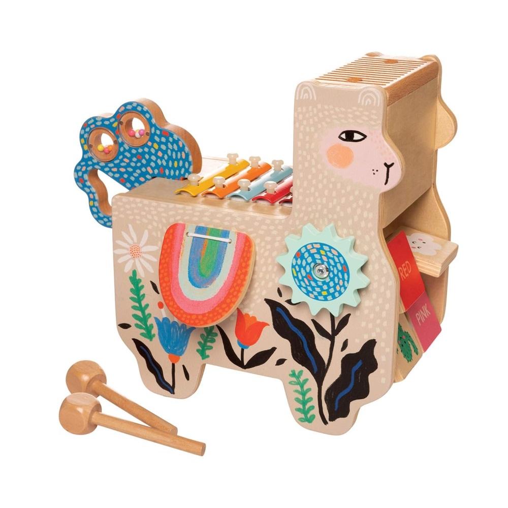 Montessori Manhattan Toy Musical Llama Wooden Instrument With Drums and Percussion