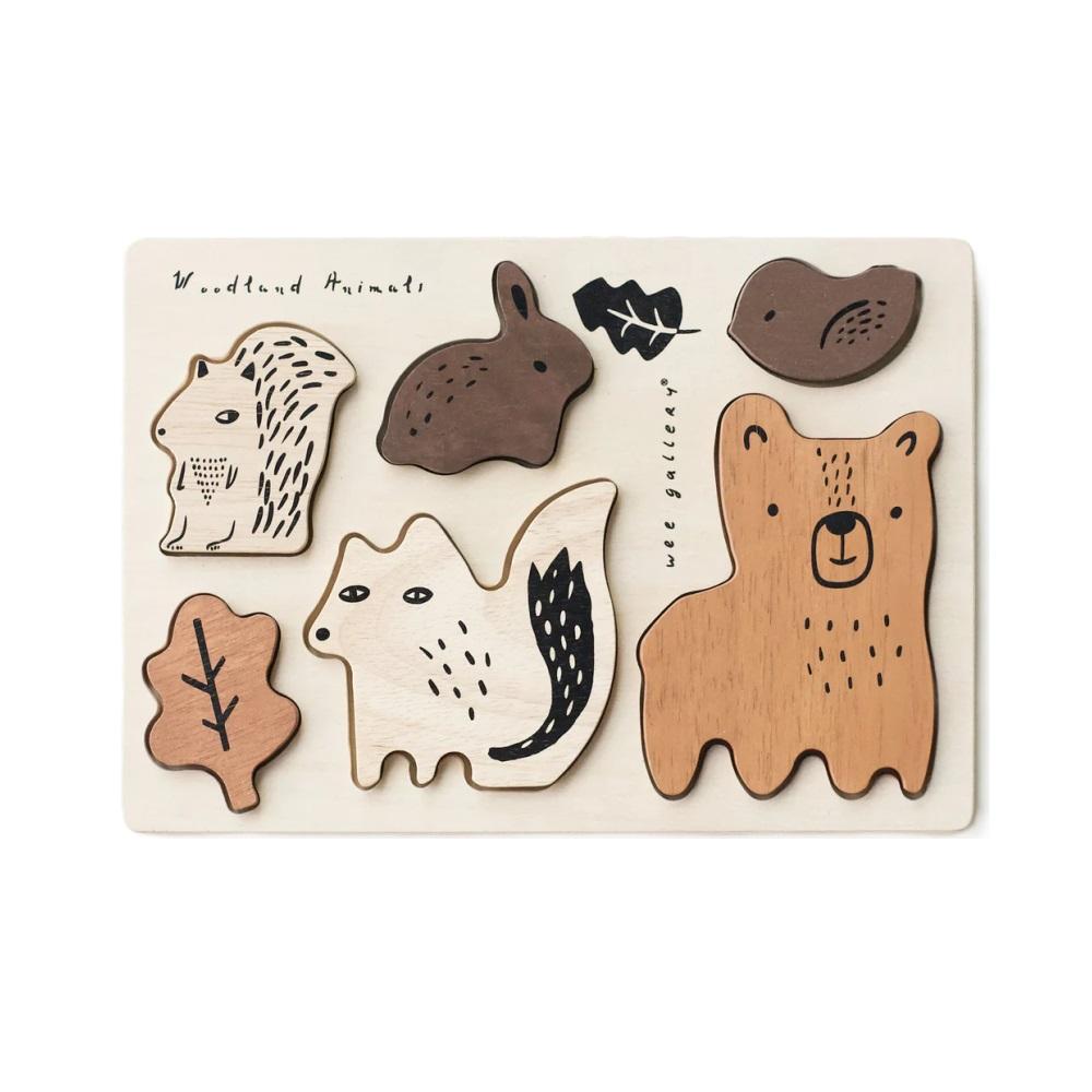 Montessori Wee Gallery Wooden Tray Puzzle Woodland Animals 2nd Edition