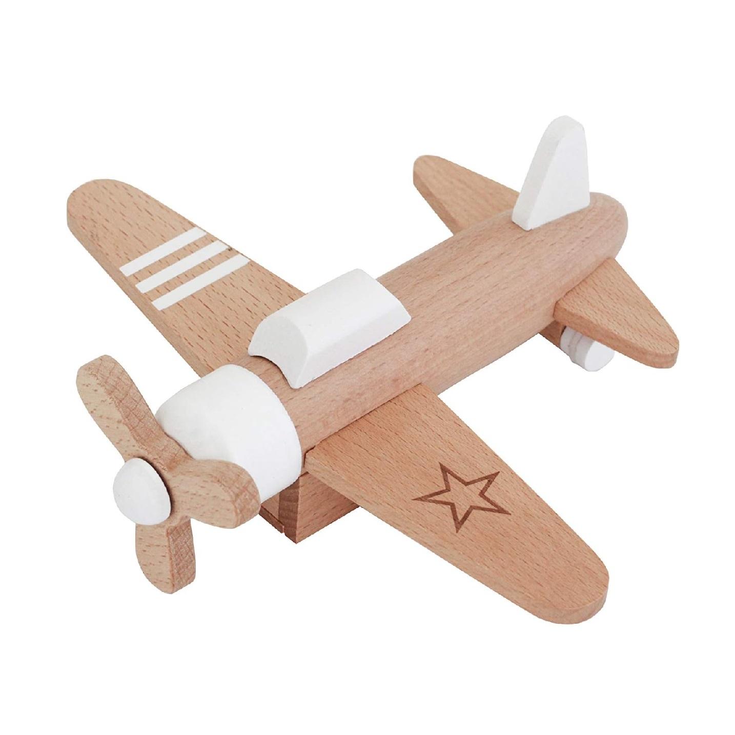 Montessori kiko+ hikoki Wooden Pull-Back Jet Plane