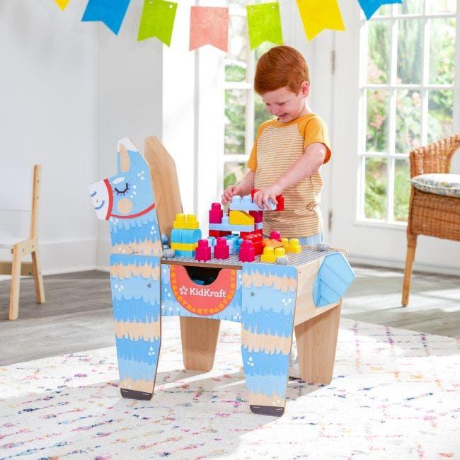 Montessori KidKraft Llama Piñata Building Bricks Table