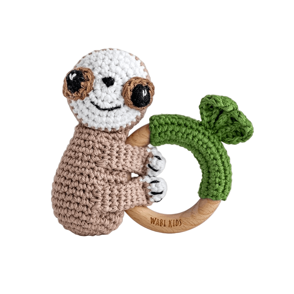 Montessori Wabi Kids Ring Rattle Sloth