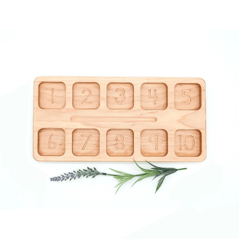 Montessori Mighty Little Tree Number Engraved Sorting Board Tray