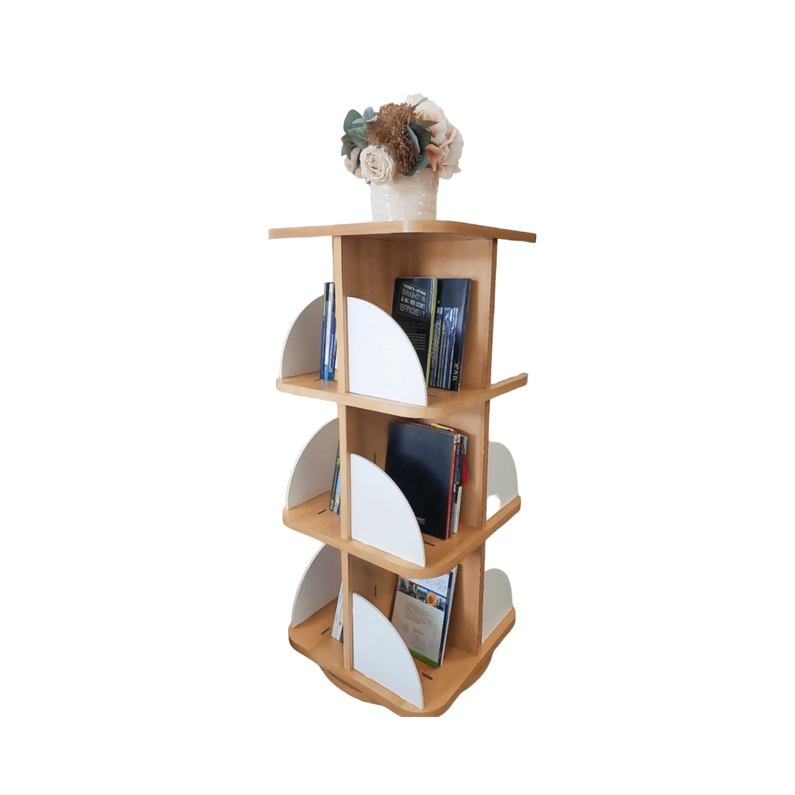 Montessori Qlevo 360 Rotating Bookshelf Maple