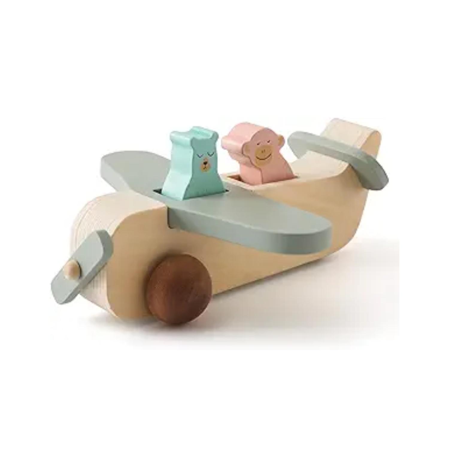 Montessori Ibwaae Wooden Airplane Toys Animal