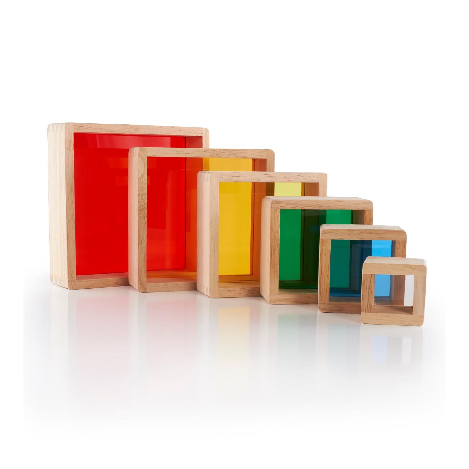Montessori Guidecraft Stacking Rainbow Pyramid