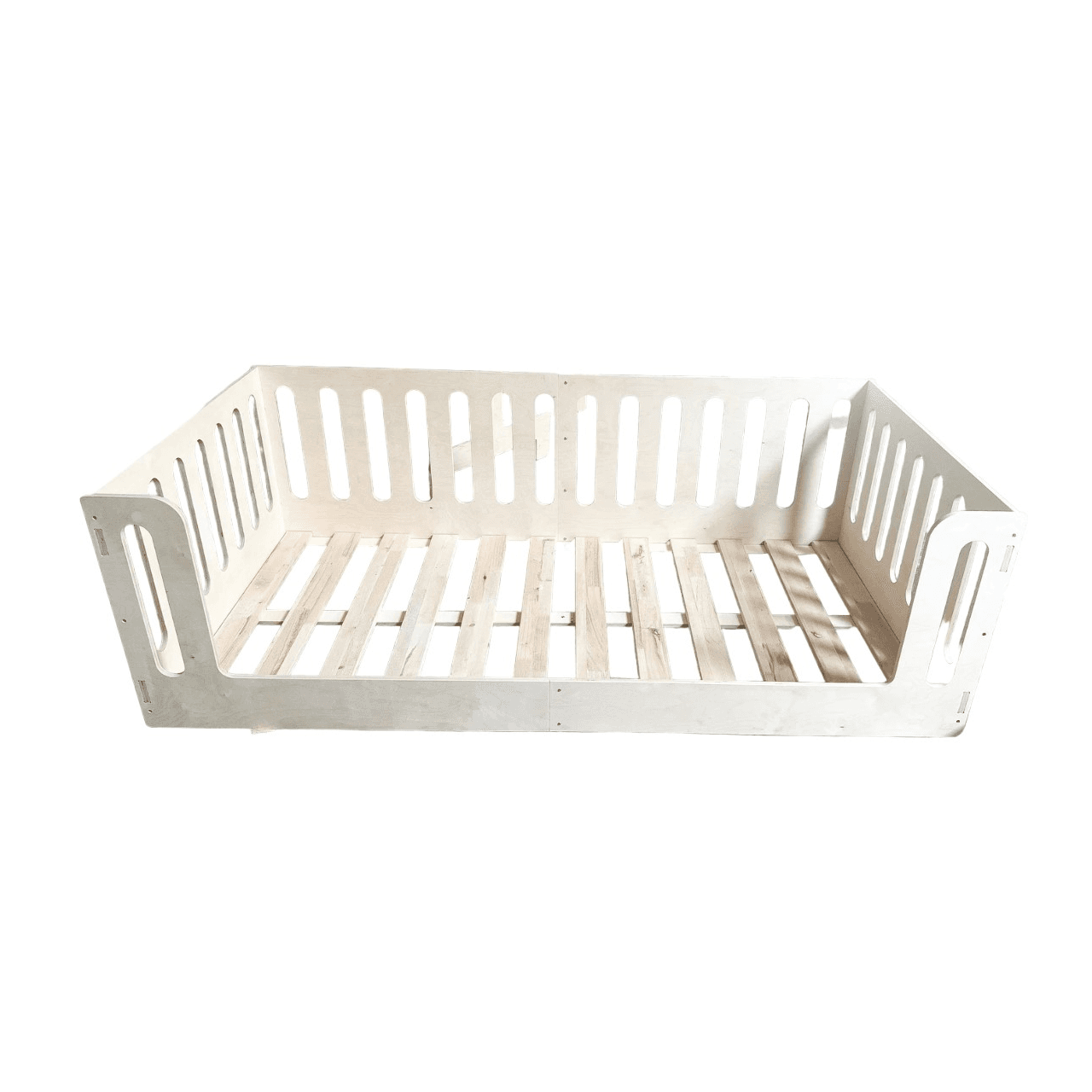 Montessori Bash & Timber Twin Size Floor Bed Frame With Rails and Slats