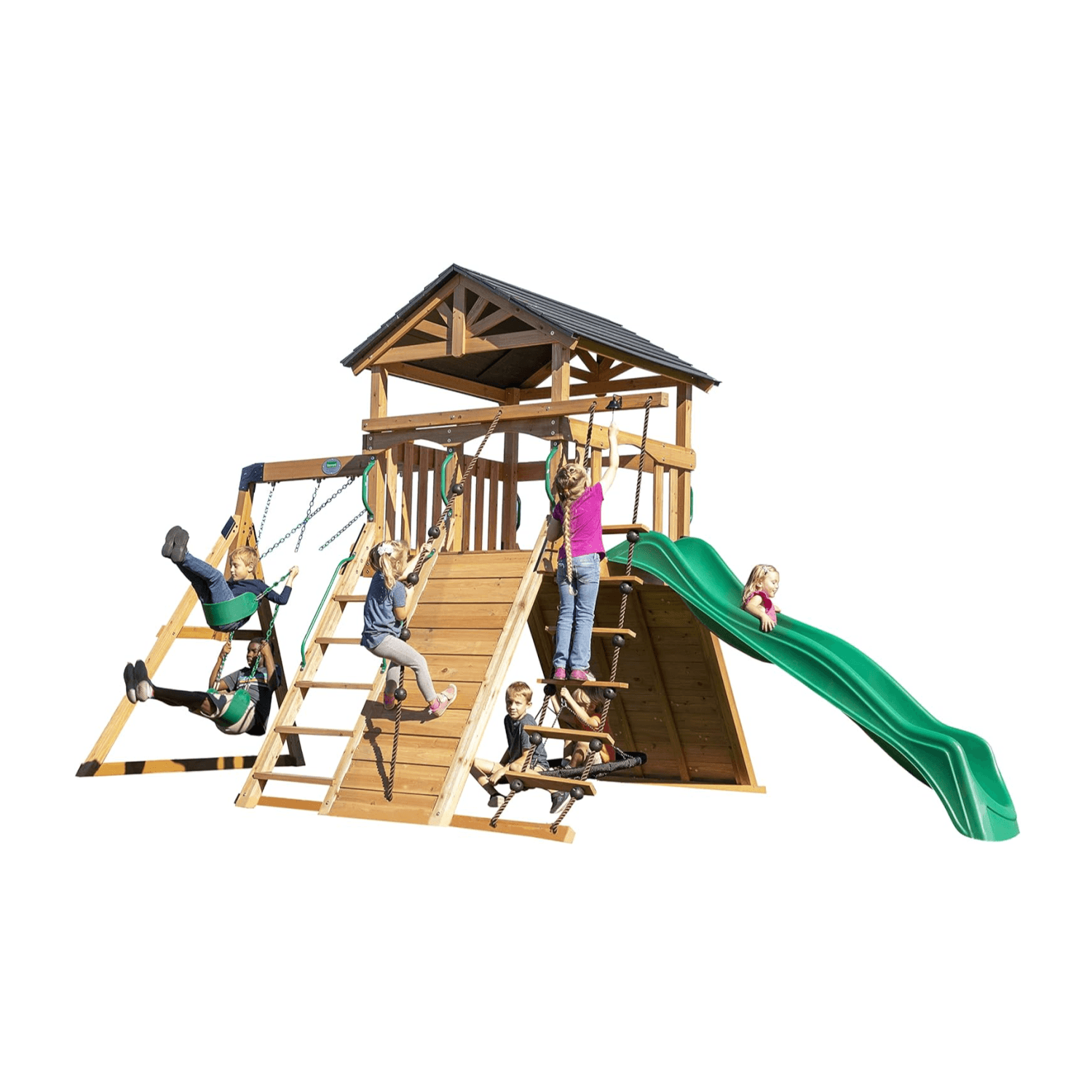 Montessori Backyard Discovery Swing Sets With Ladder Endeavor Green