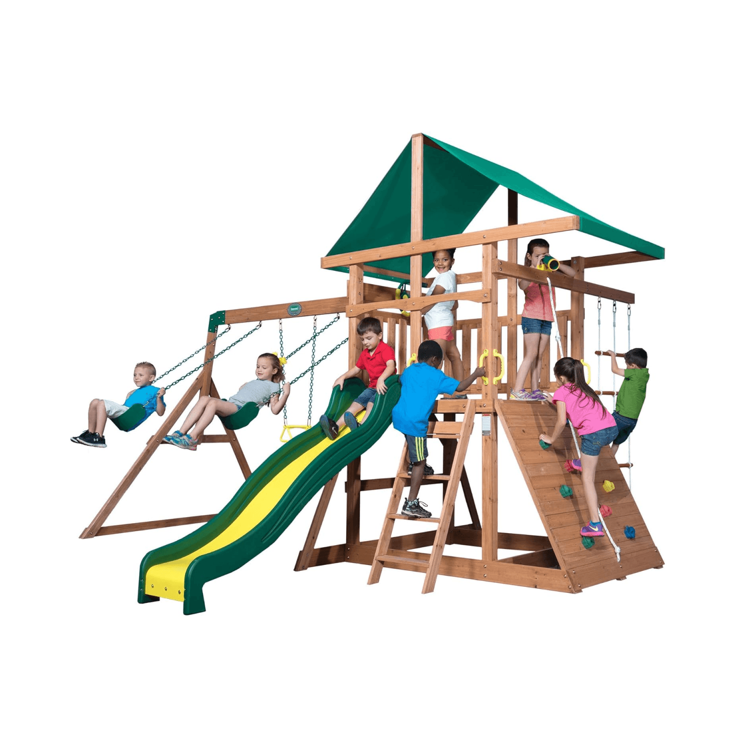 Montessori Backyard Discovery Swing Sets With Ladder Mount McKinley