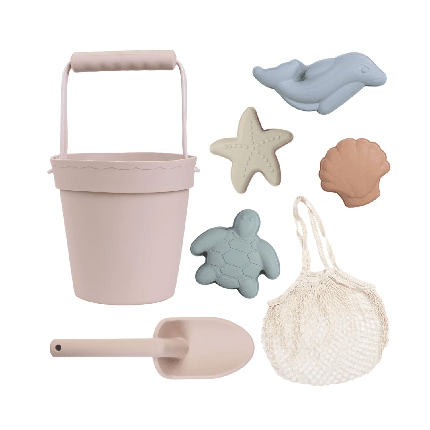 Montessori BLUE GINKGO Sand Bucket Set Pale Pink