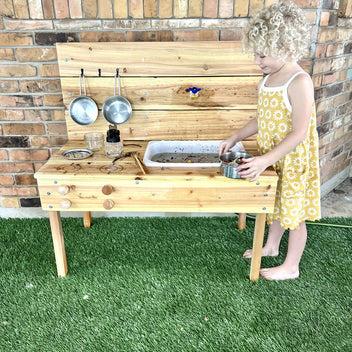 Montessori Real Play Kids Mud Kitchen With No Faucet