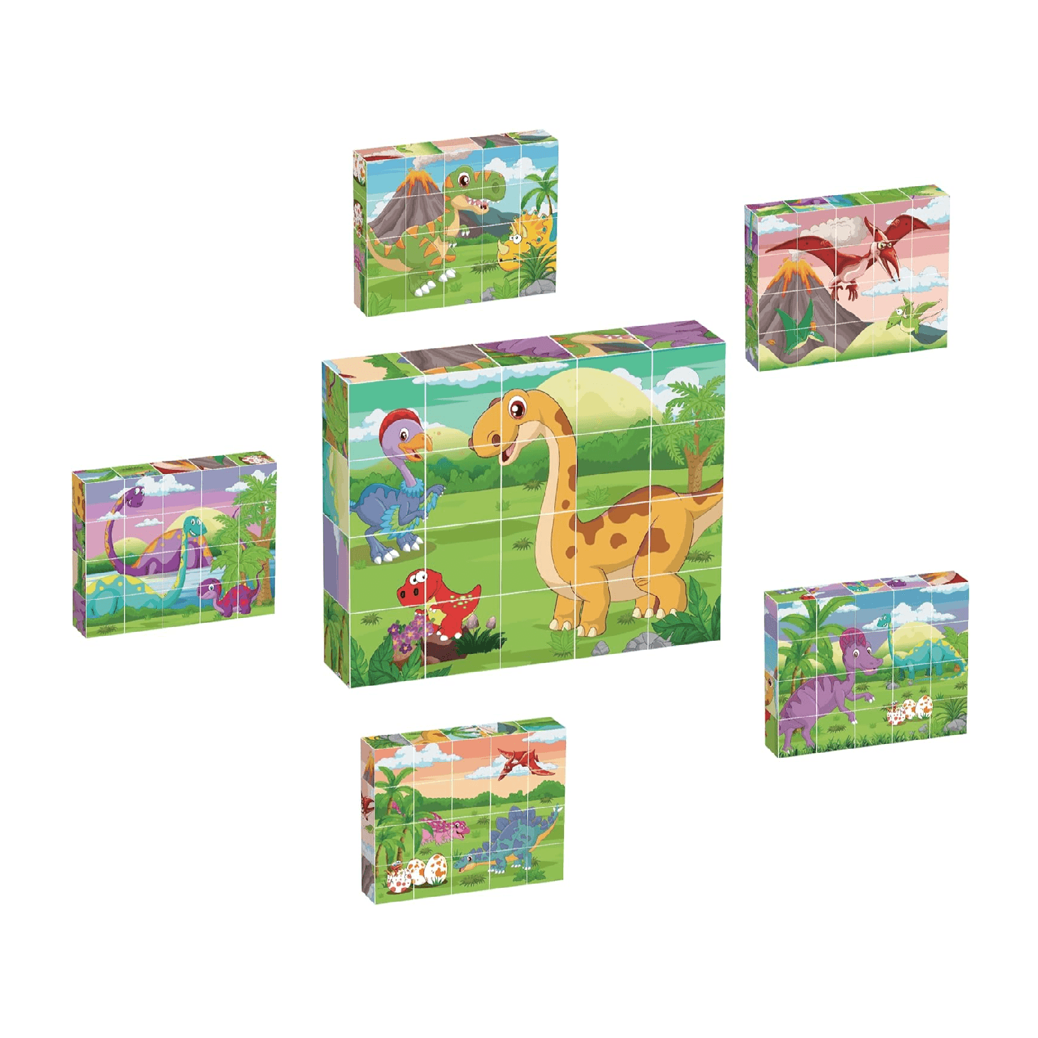 Montessori PicassoTiles Magnetic Cube Puzzle Dinosaurs