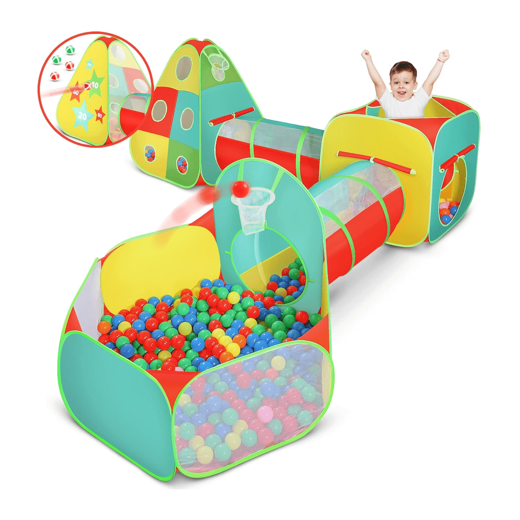 Montessori Kiddzery Play Tent With Tunnel and Ball Pit