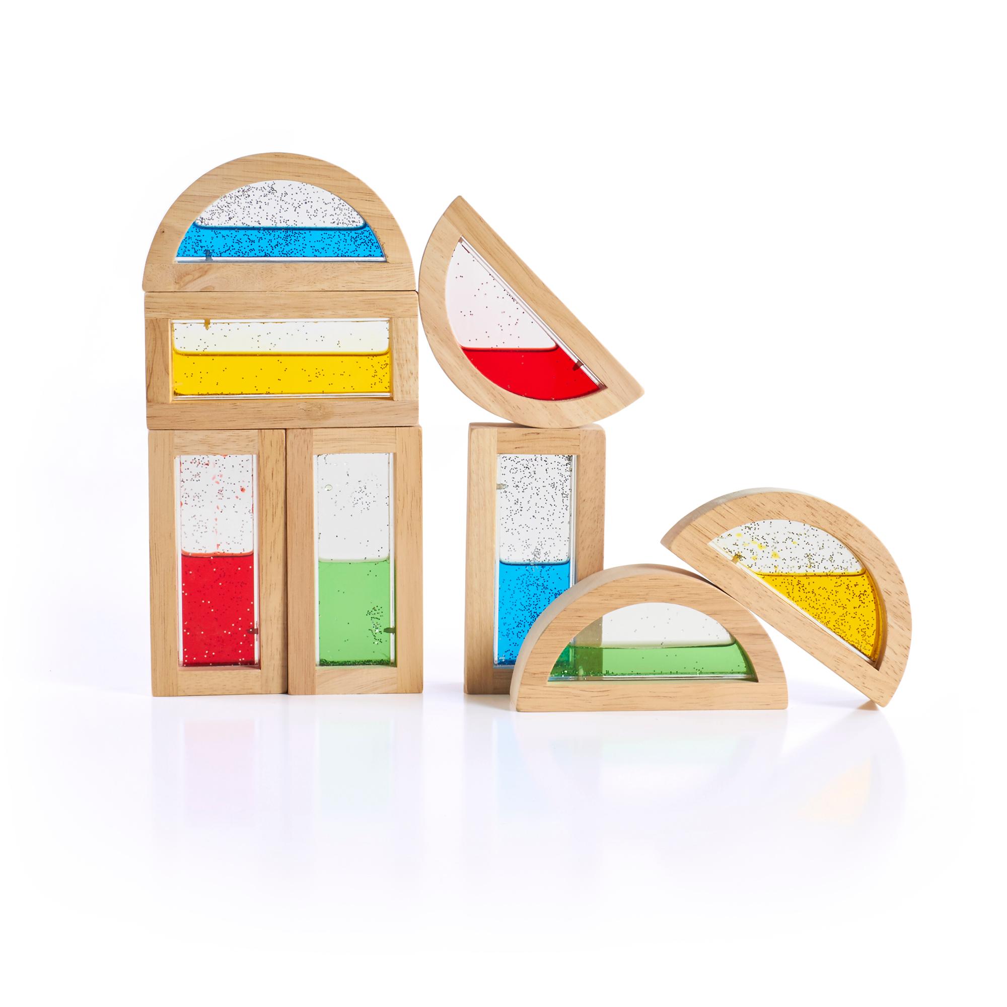 Montessori Guidecraft Rainbow Blocks Shimmering Water