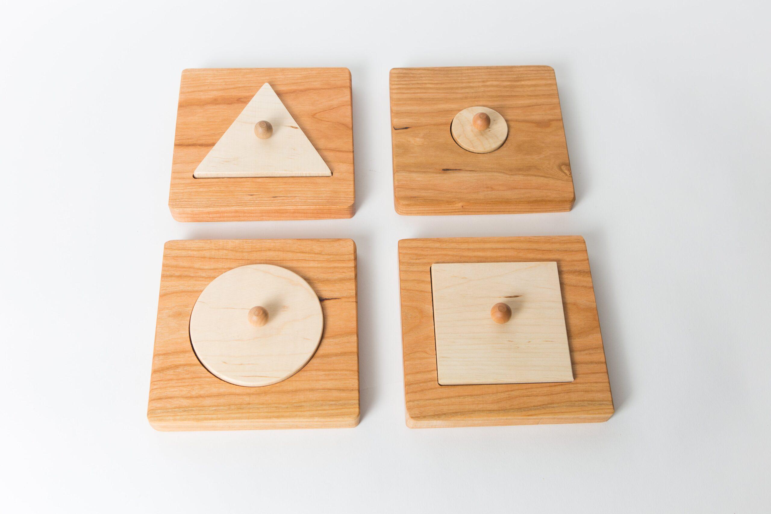 Montessori Heir+Loom Kids Set of 4 Single Shape Puzzles