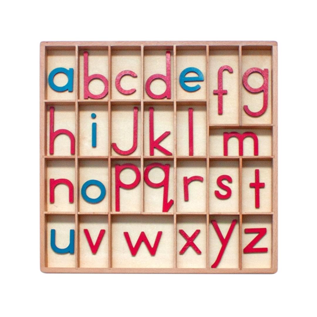 Montessori Alison&#8217;s Montessori Small Movable Alphabet Print Red With Blue Vowels