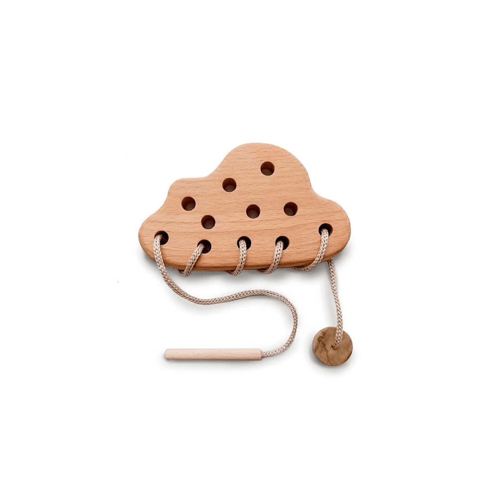 Montessori ODEAStoys Wooden Lacing Toy Cloud