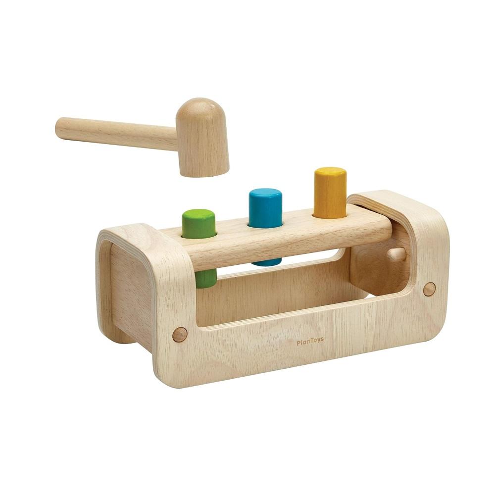 Montessori Plan Toys Wooden Pounding Bench With Hammer Toy
