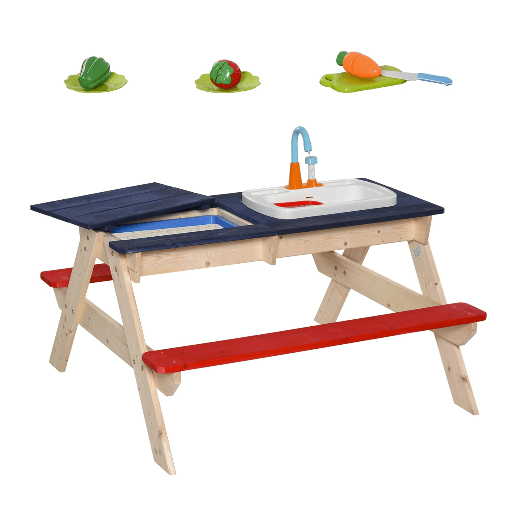 Montessori Outsunny Sand & Water Table With Faucet