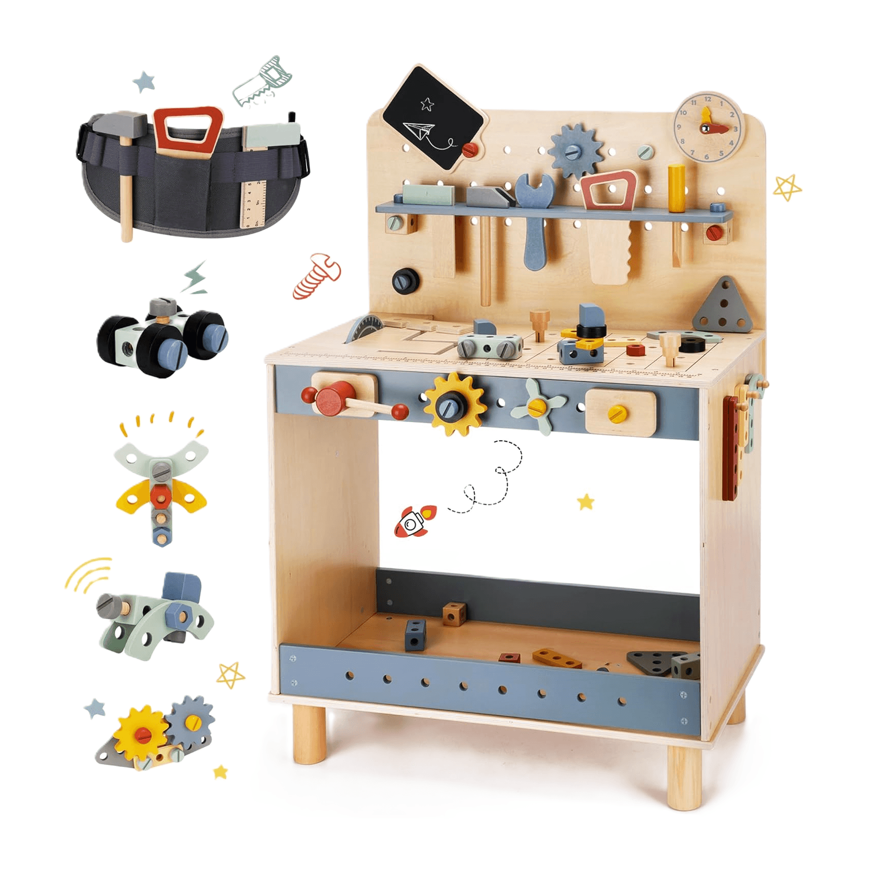 Montessori bpmfkid Deluxe Tool Playset With Workbench