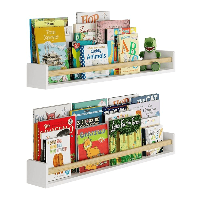 Montessori Wallniture Set of 2 36-Inch Madrid Wall Bookshelf