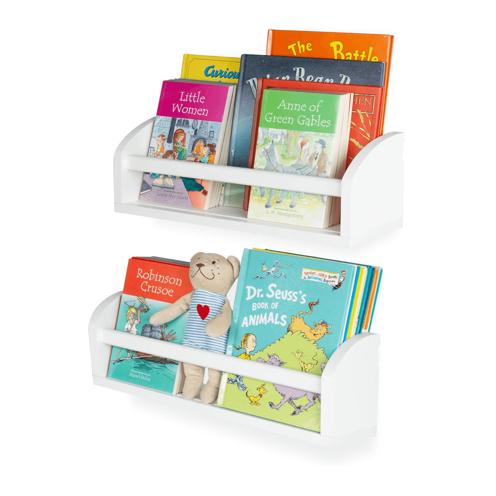 Montessori Wallniture Set of 2 Lissa Wall Mounted Bookshelves