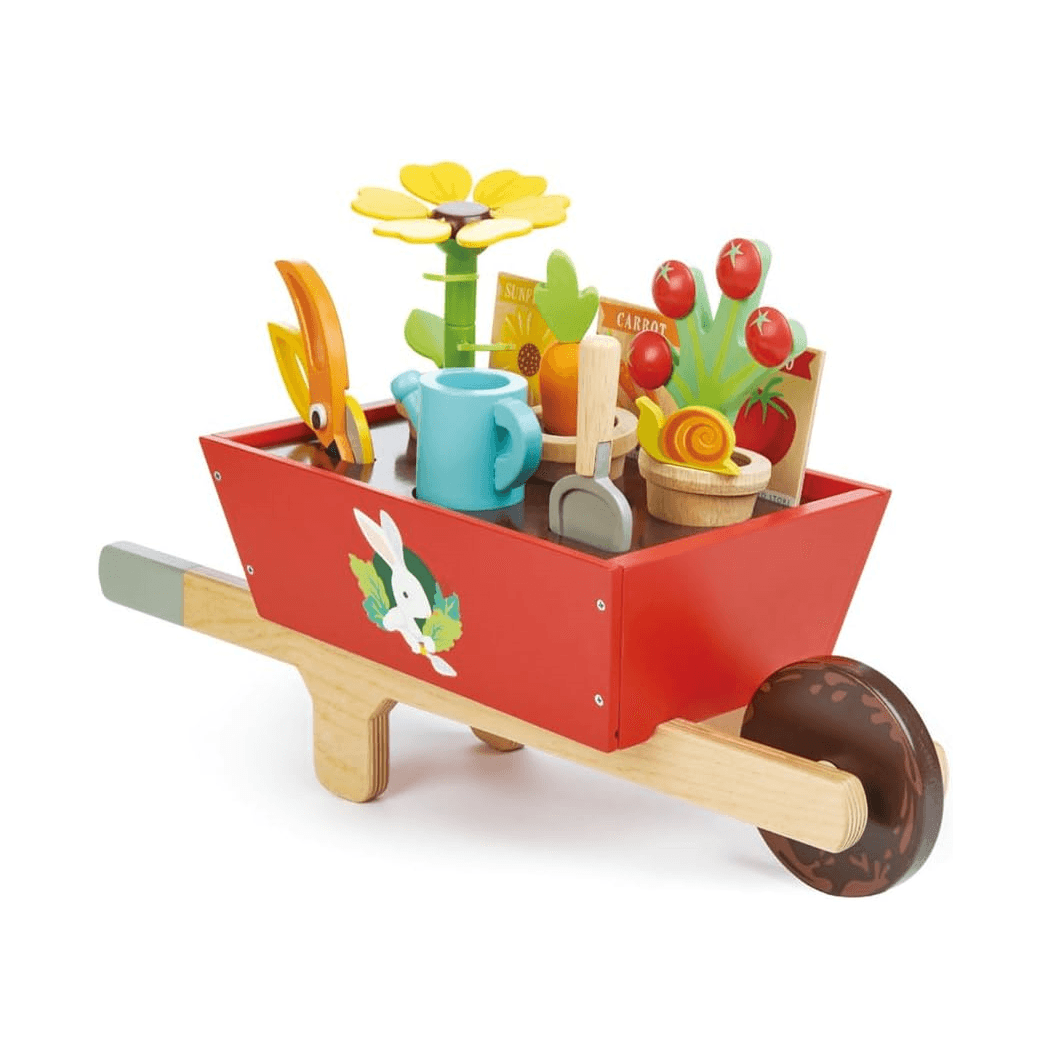 Montessori Tender Leaf Toys Garden Wheelbarrow Set