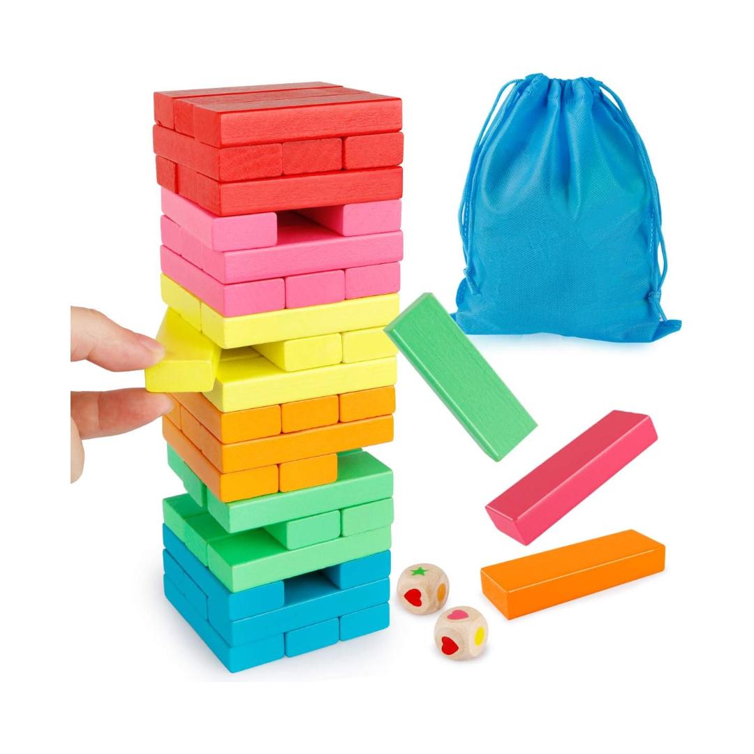 Montessori Coogam Wooden Blocks Stacking Game With Storage Bag