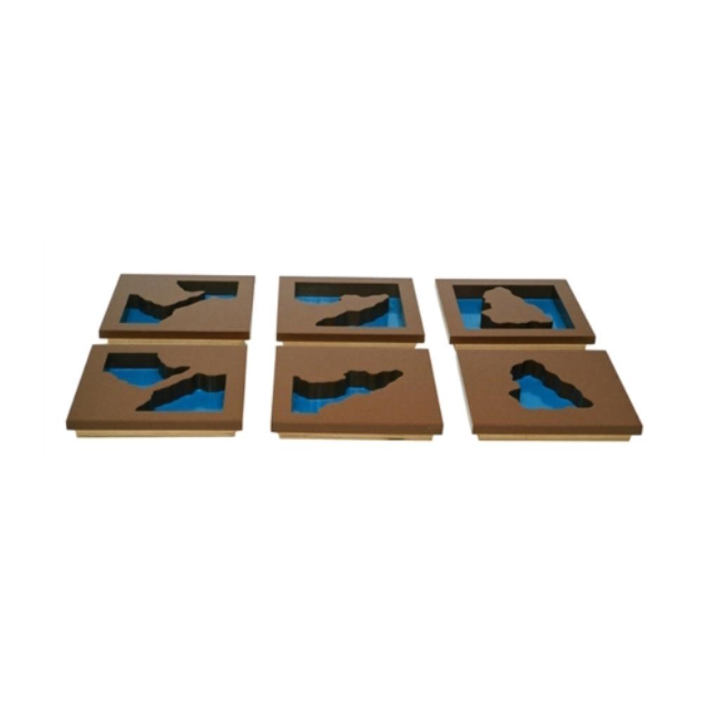 Montessori Alison&#8217;s Montessori Wooden Land and Water Form Trays Premium Quality Set 1