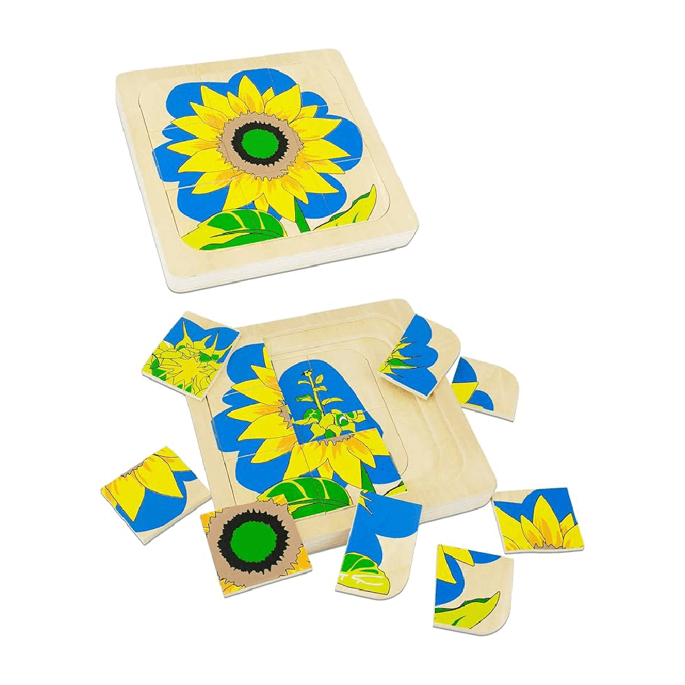 Montessori BBtinker Montessori Wooden Sunflower Layer Puzzles for Kids