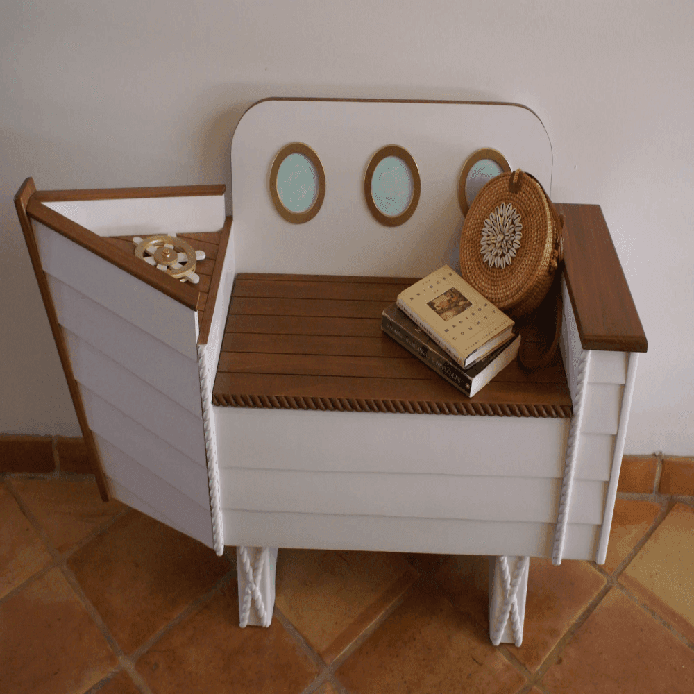 Montessori Cozy Coastal Shop Storage Bench for Entryway