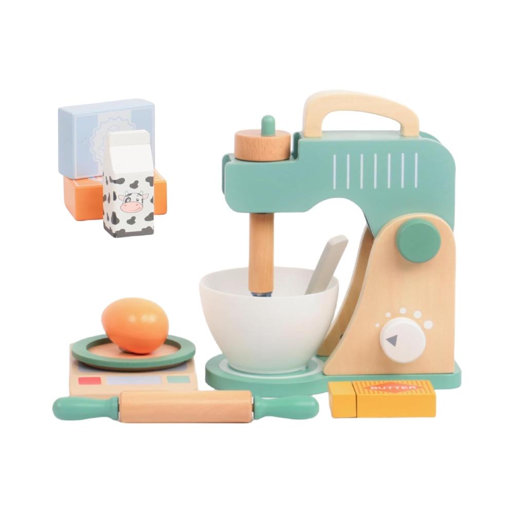 Montessori MIKNEKE Wooden Cookies Bake Mixer Toy Play Set