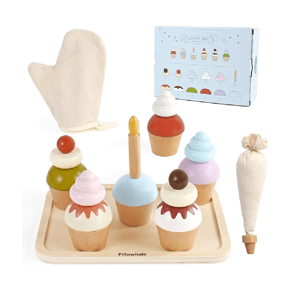 Montessori Pillowhale Wooden Cupcakes Toy