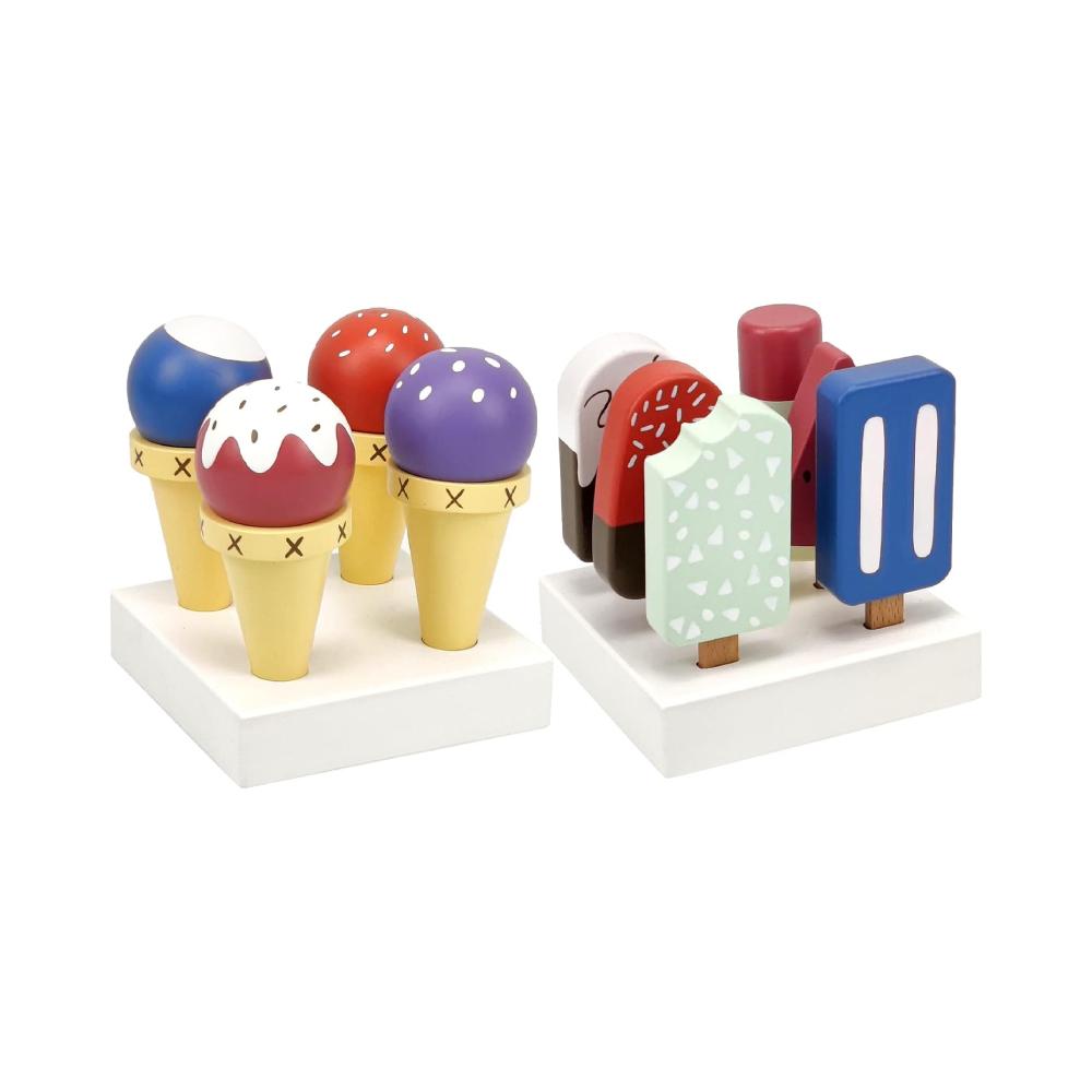Montessori iQwistar 12 Pieces Wooden Popsicle Ice Cream Bar Toy Set