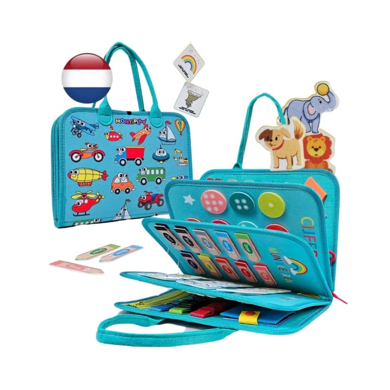 Montiplay Montessori Busy Book Vehicles Green