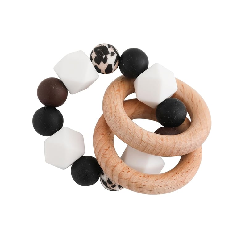 Montessori AVENLAND Wooden Ring Rattle Leopard