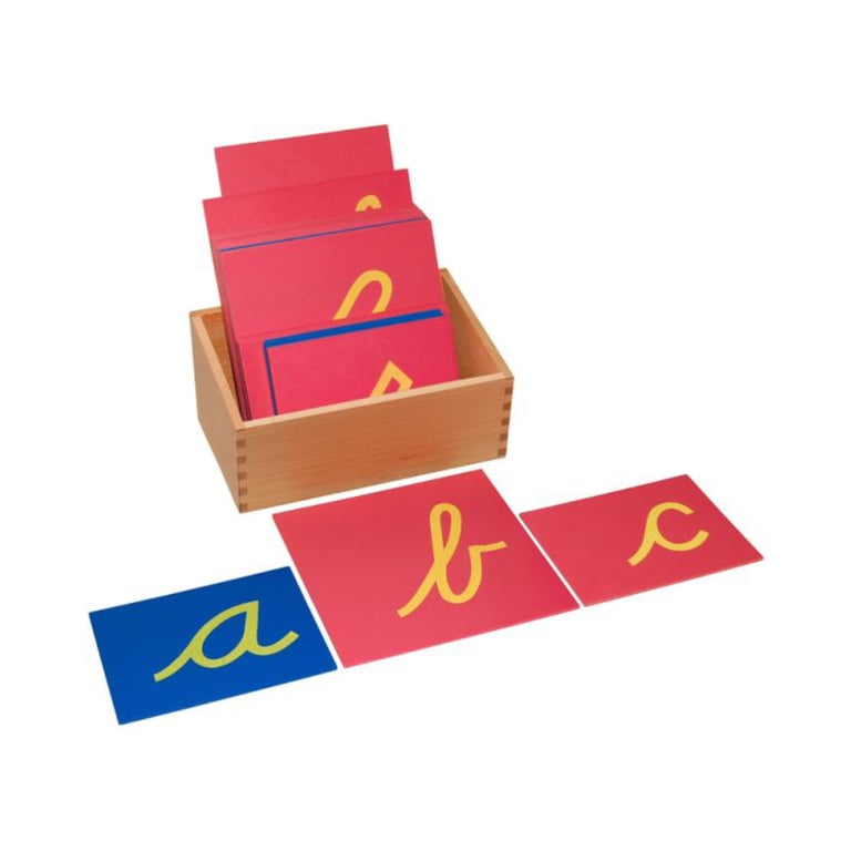 Montessori Kid Advance Montessori Sandpaper Letters Lowercase Cursive With Box