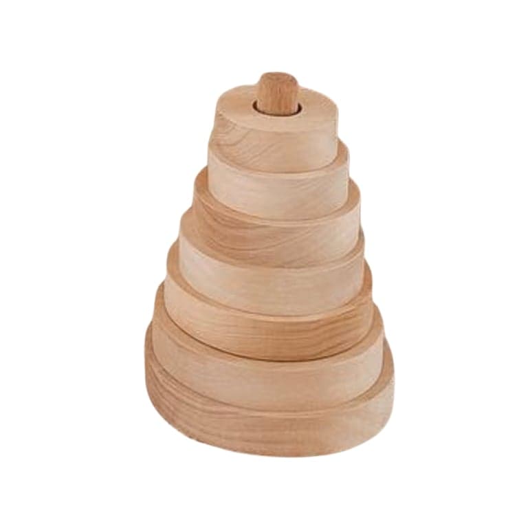 Henry & Flo Wooden Ring Stacker Raw Wood - Montessori Product