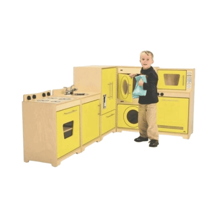 Whitney Brothers Modern Yellow Wooden Kitchen Set