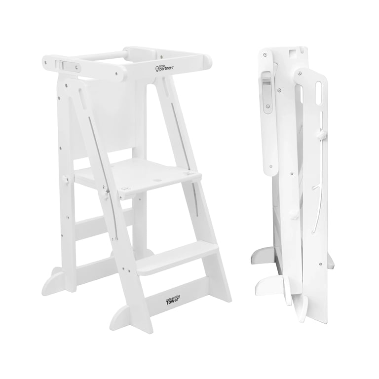 Montessori Little Partners Learn 'N Fold Learning Tower Soft White