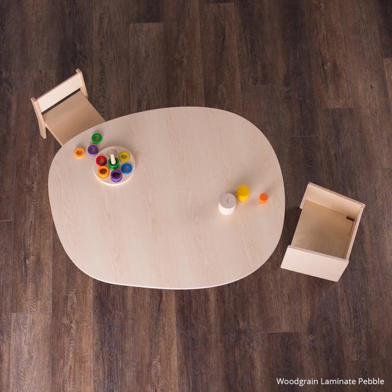 Sprout Kids Petra Table Peeble Woodgrain Laminate 22 Inches