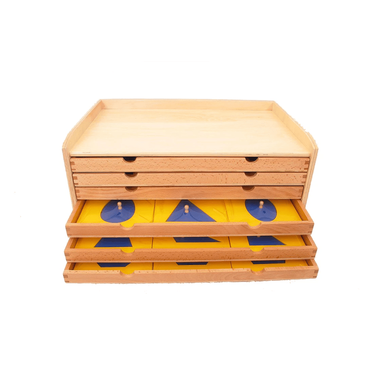 Montessori Pink Montessori Geometric Cabinet 35 Insets