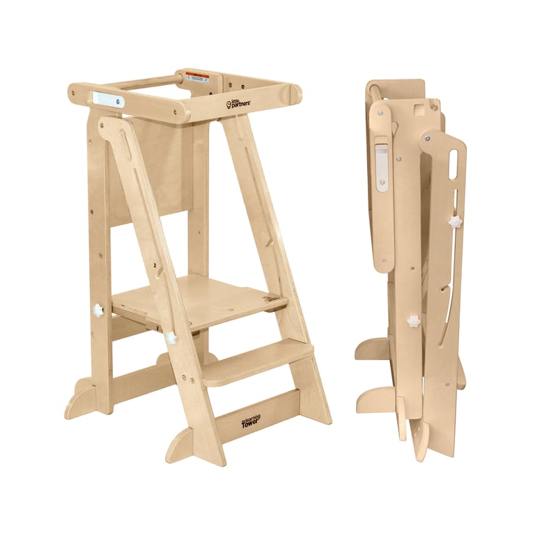 Montessori Little Partners Learn 'N Fold Learning Tower Natural