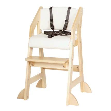 Montessori My Happy Helpers Dine and Grow High Chair With Harness White & Varnish