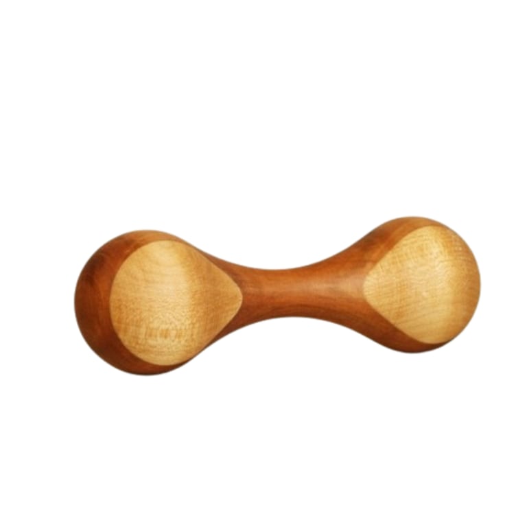 Montessori Wooden Caterpillar Dumbbell-Shaped Rattle Pear & Ashwood