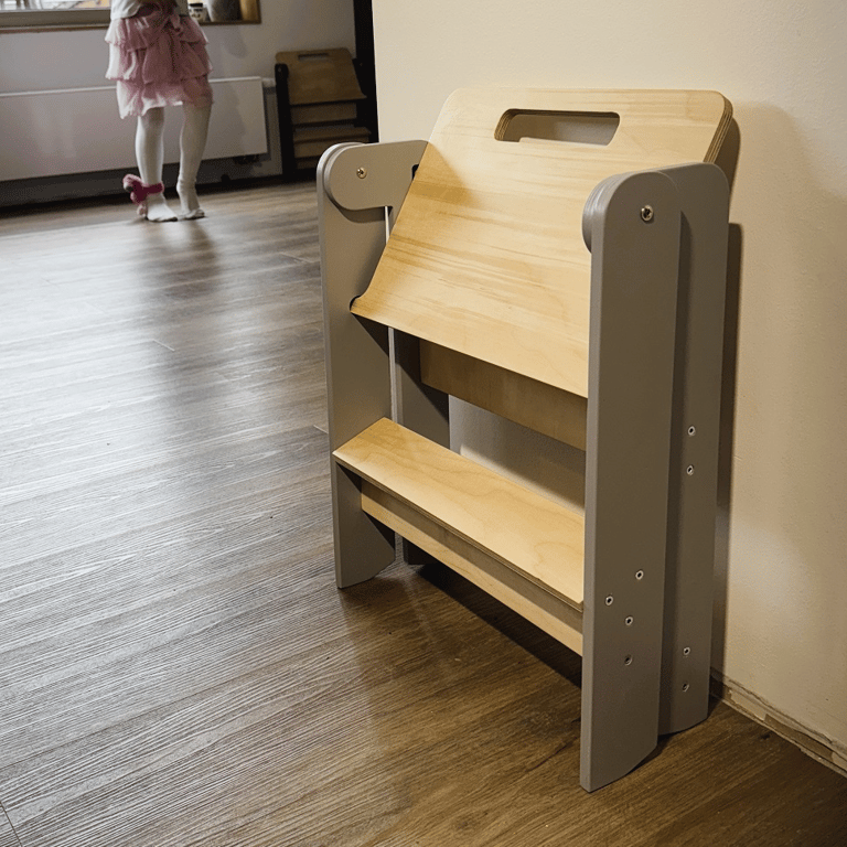 Montessori Family SCL Little Space Saving Step Stool Gray
