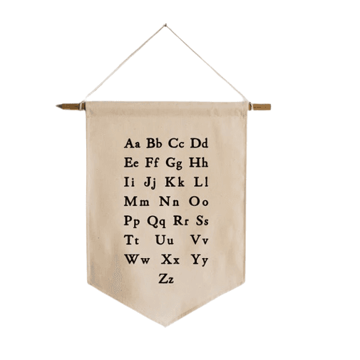 Montessori Glad Folk Schoolhouse Alphabet Canvas Banner