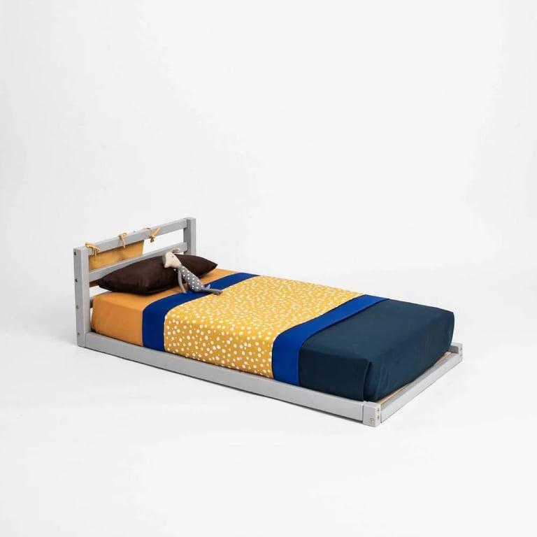 Sweet Home From Wood Floor Bed Single Size Gray