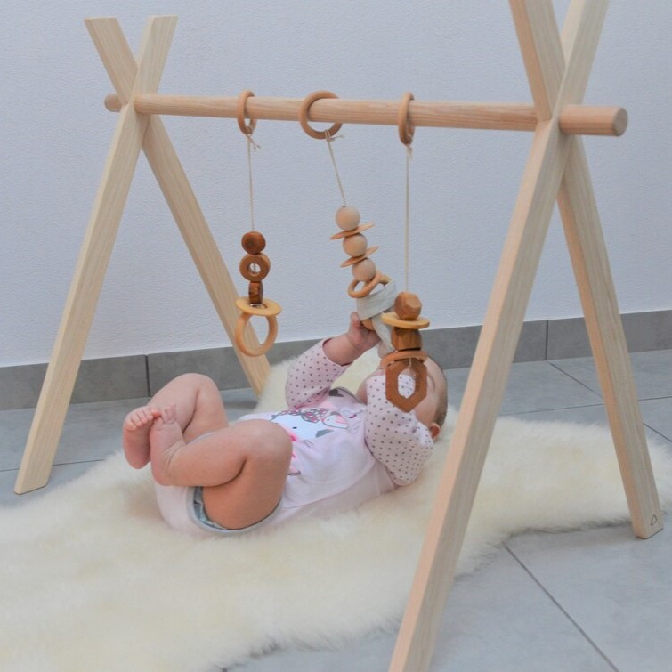 Montessori Ecoart Factory Untreated Baby Gym With Toys